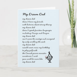 Carte Mon papa de rêve Un poème amusant pour la fête des