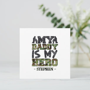 Carte Mon Papa Est Mon Héros - Camouflage Lettres