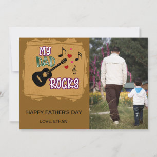 Carte Mon papa Rocks -Carte photo de Fête des pères