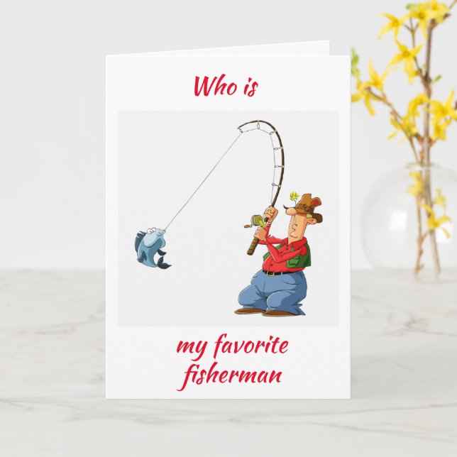 CARTE **MON PÊCHEUR PRÉFÉRÉ** POUR VOTRE ANNIVERSAIRE (Fleur jaune)