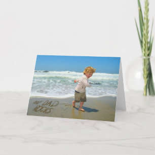 Carte Mon père Rocks ! Amusant d'écriture de sable sur l
