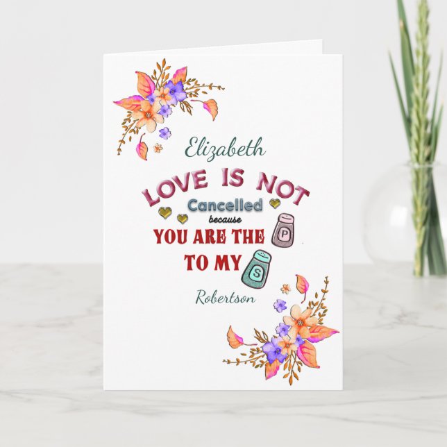 Carte Mon poivre pour votre sel à la Saint-Valentin (Devant)
