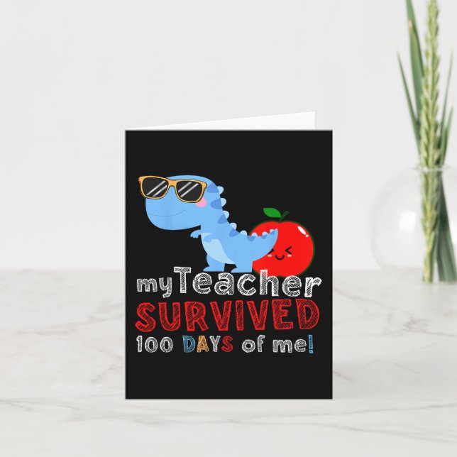 Carte Mon Professeur A Survécu 100 Jours De Moi Amusant  (Devant)