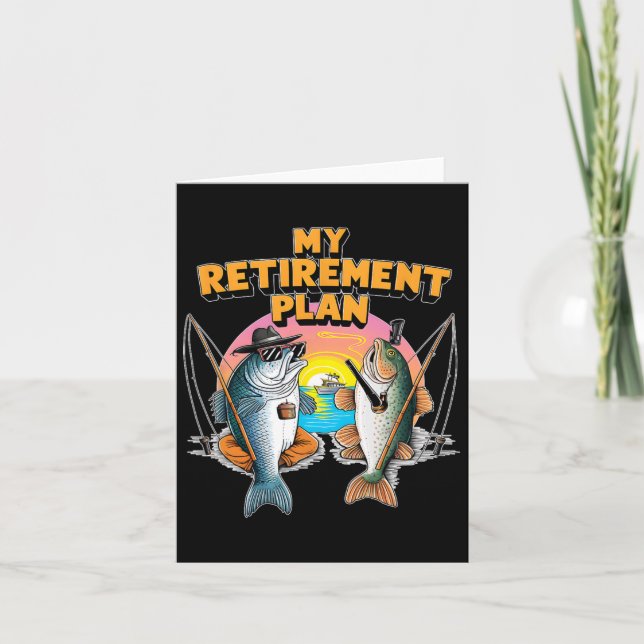 Carte Mon Régime De Retraite Est Amusant Pêcheur De Pois (Devant)