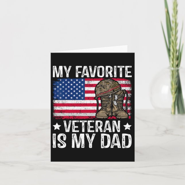 Carte Mon vétéran préféré est mon père Armée Vétéran mil (Devant)