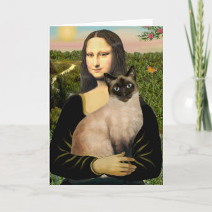 Carte Mona Lisa - Chat siamois Seal Point