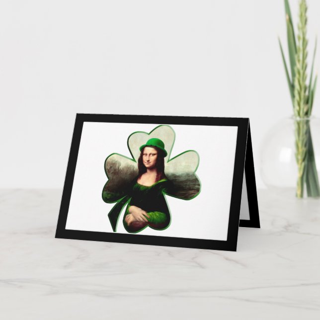 Carte Mona Lisa St. Patrick's Day Clover (Devant)
