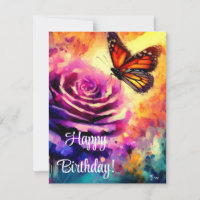 Monarque Papillon violet Rose coucher de soleil Ca