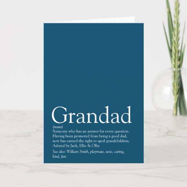 Carte Mondes meilleur que jamais Grand-pa Grand-Papa Pap (Devant)