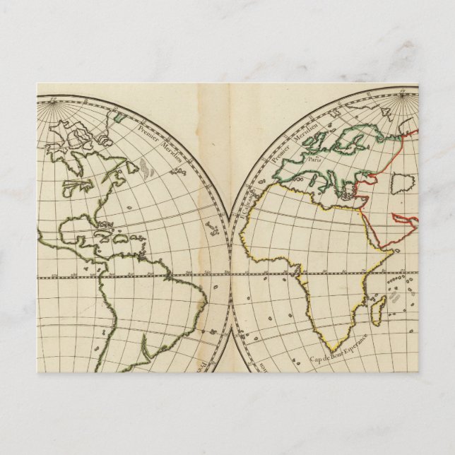 Carte mondiale avec Latitude et Longititude (Devant)