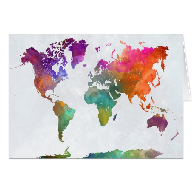 Carte Mondiale De L'Aquarelle (Devant horizontal)