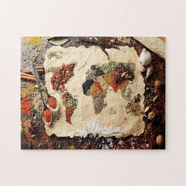 Carte Mondiale Des Épices Jigsaw Puzzle (Horizontal)