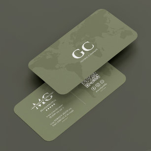 Carte mondiale professionnelle minimale Sage Green