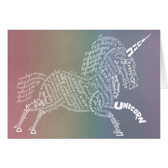 Carte Mondiale Unicorn - Arrière - plan Arc-en-cie (Devant Horizontal)