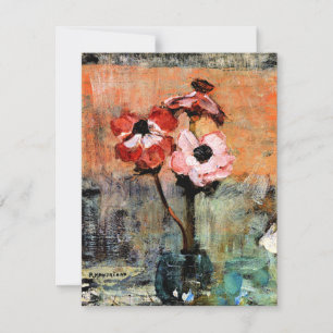 Carte Mondrian - Anémones dans un Vase,