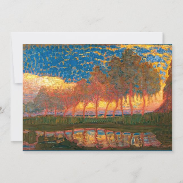 Carte Mondrian - Rangée de onze peupliers, (Devant)