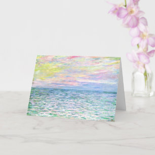 Carte Monet - Coucher de soleil à Pourville, art