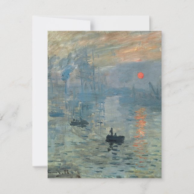 Carte Monet Impression Sunrise Soleil Levant Peinture Le (Devant)