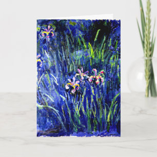 Carte Monet - Irises, célèbre oeuvre florale