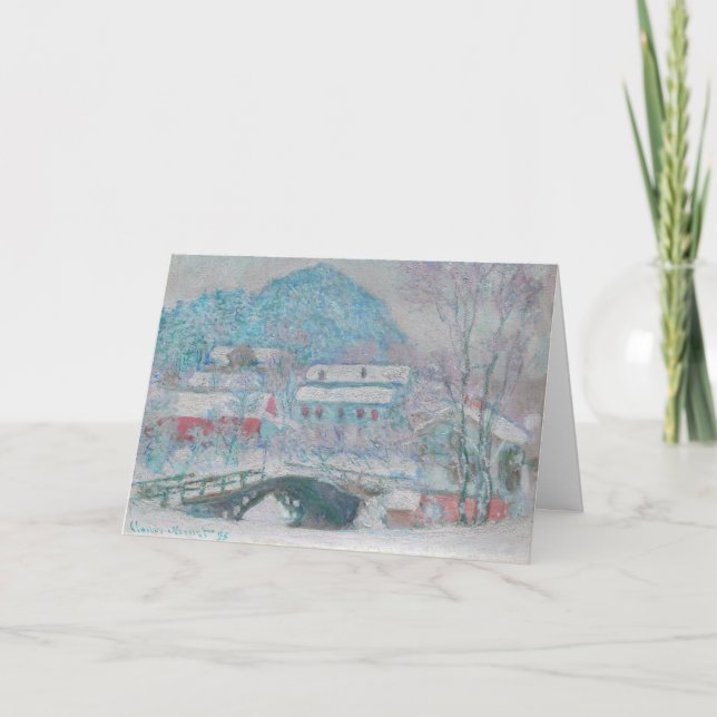 Carte Monet - Norvège, Village de Sandviken dans la neig (Devant)