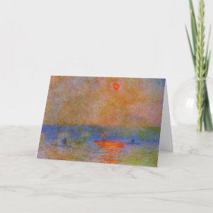 Carte Monet - pont Waterloo, soleil dans le brouillard,