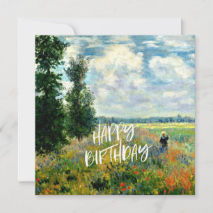 Carte Monet - Poppy Fields, Argenteuil - voeux d'anniver