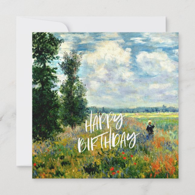 Carte Monet - Poppy Fields, Argenteuil - voeux d'anniver (Devant)