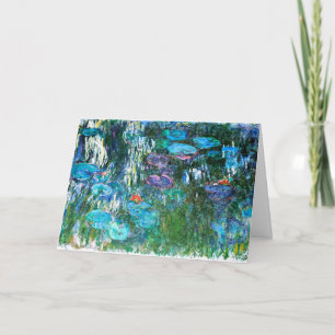 Carte Monet - Water Lilies 1916-1919, bleu et rouge,