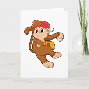 Carte Monkey at baseball with baseball glove
