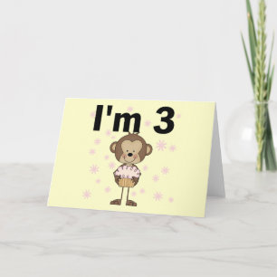 Carte Monkey I'm 3 Anniversaire Tshirts et cadeaux