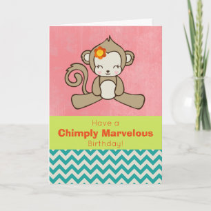 Carte Monkey Pun Drôle Et Mignonne Salutation D'Annivers