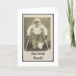 Carte Monkey Shins Get Well Card