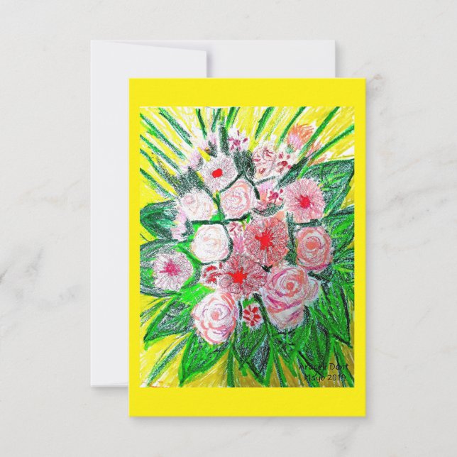 Carte Monochromatic, Rosas, Dianthus caryophyllus,  Gerb (Devant)