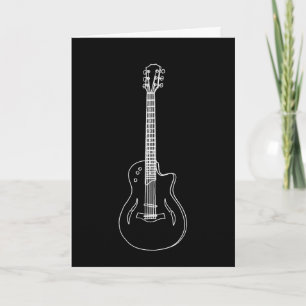 Carte Monochrome Semi dessin de guitare acoustique Anniv