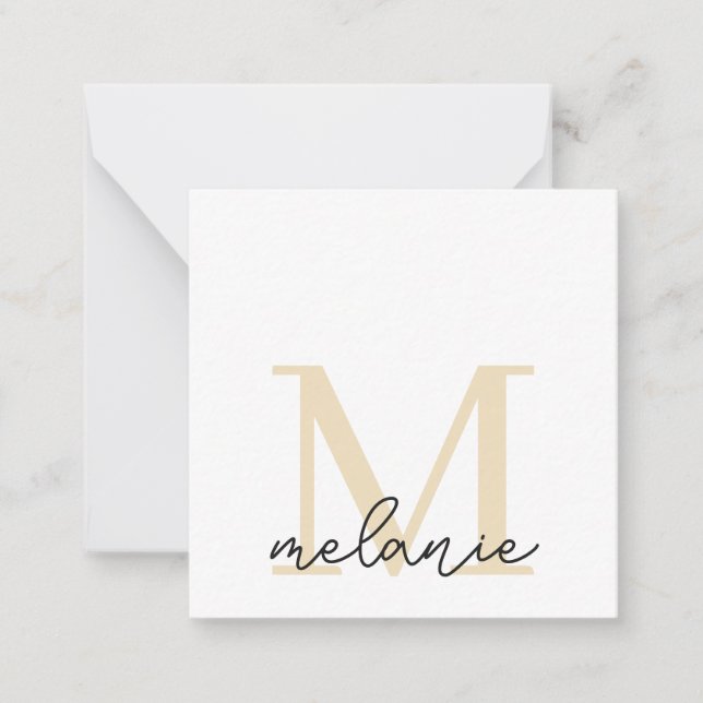 Carte Monogram Chic Light Or Flat Note (Devant)