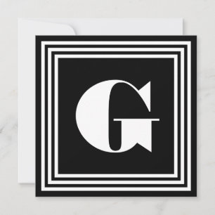 Carte Monogramme 3 trames en gras   Noir et blanc