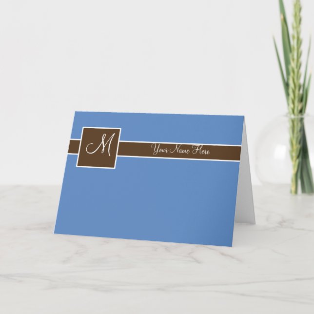 Carte Monogramme bleue (Devant)