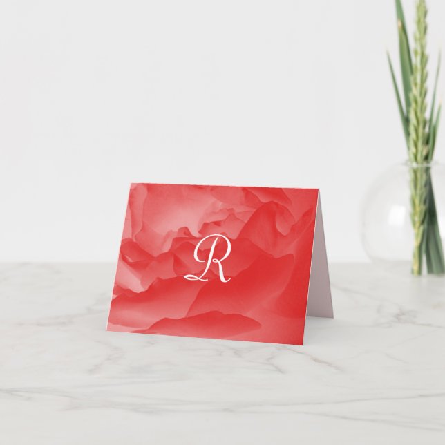 Carte Monogramme Coral Rose (Devant)