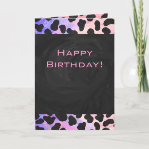 Carte Monogramme Dalmatien noir et rose