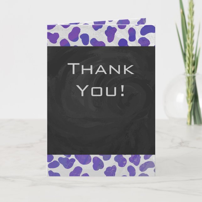 Carte Monogramme Dalmatien violet et blanc (Devant)