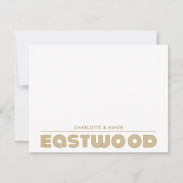 Carte Monogramme de nom or unique Couple Or (Devant)