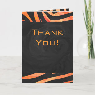 Carte Monogramme de zèbre orange et noir