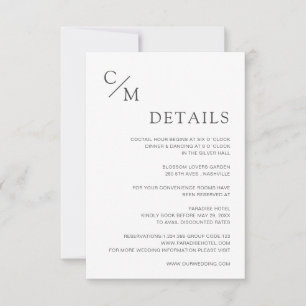 Carte monogramme élégant