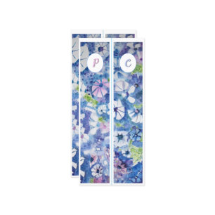 Carte Monogramme Fleurs Whimsical Initiales Deux Signets