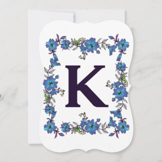 Carte Monogramme Floral Note