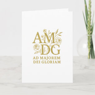 Carte Monogramme floral or Ad Majorem Dei Gloriam