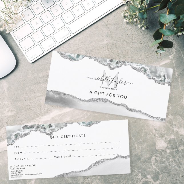 Carte Monogramme moderne maquillage de beauté Élégant pr (Créateur téléchargé)