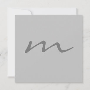 Carte monogramme moderne tendance gris professionnel