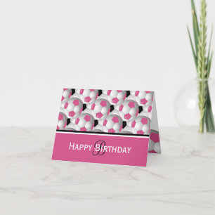 Carte Monogramme Motif du bal de football rose