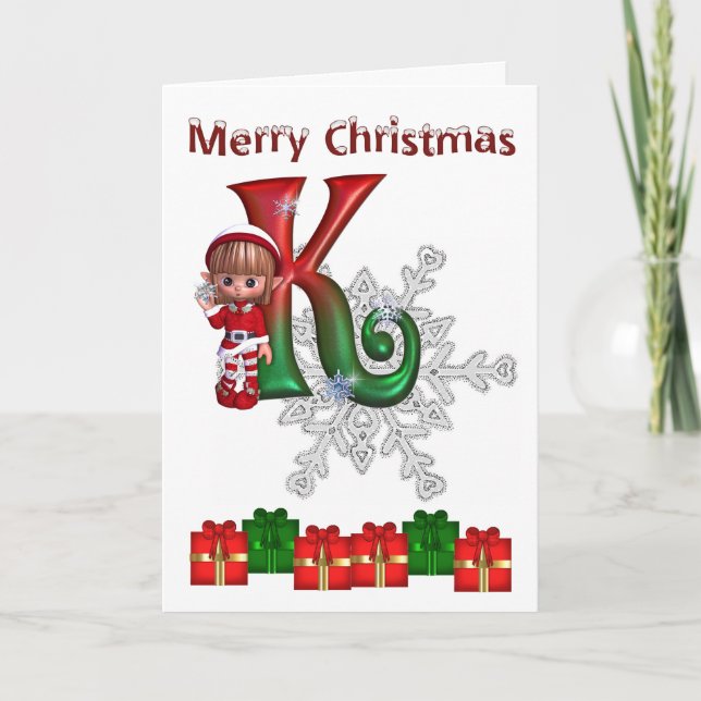 Carte Monogramme Noël K (Devant)